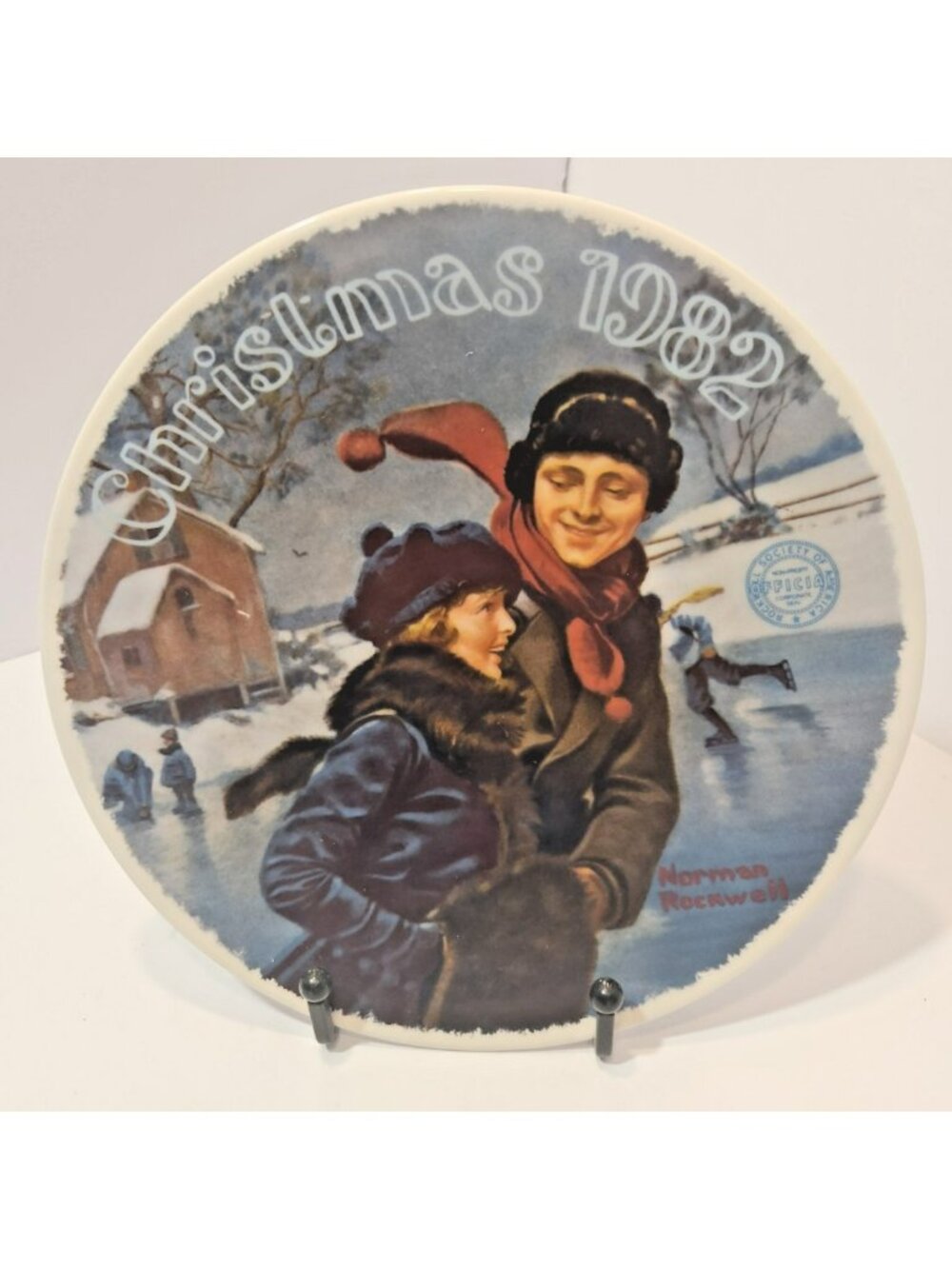 Knowles Norman Rockwell "Christmas Courtship" Christmas 1982 Collector Plate